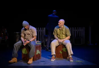 Two actors on stage