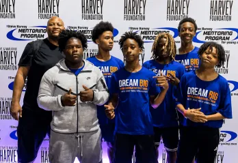 YMCA youth from the Steve HArvey Mentoring Program