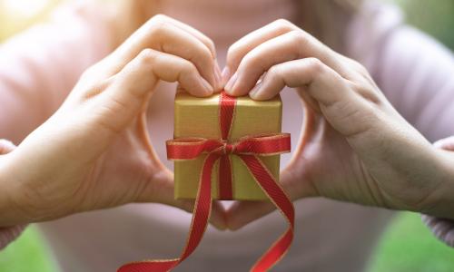 Person holding gift