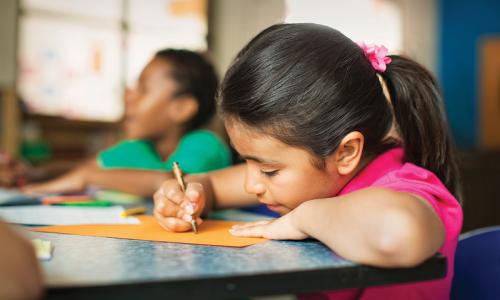 Girl with pencil