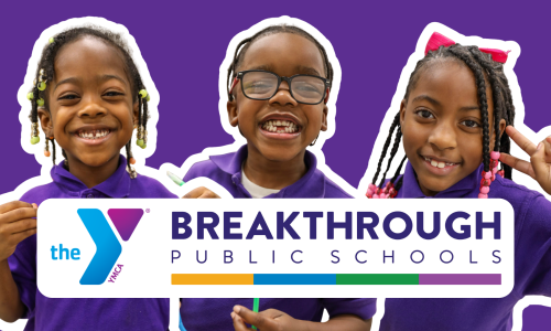 scholars at breakthrough school with ymca logo