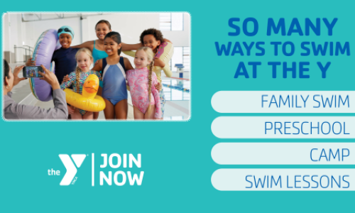Kids dressed to swim at the YMCA