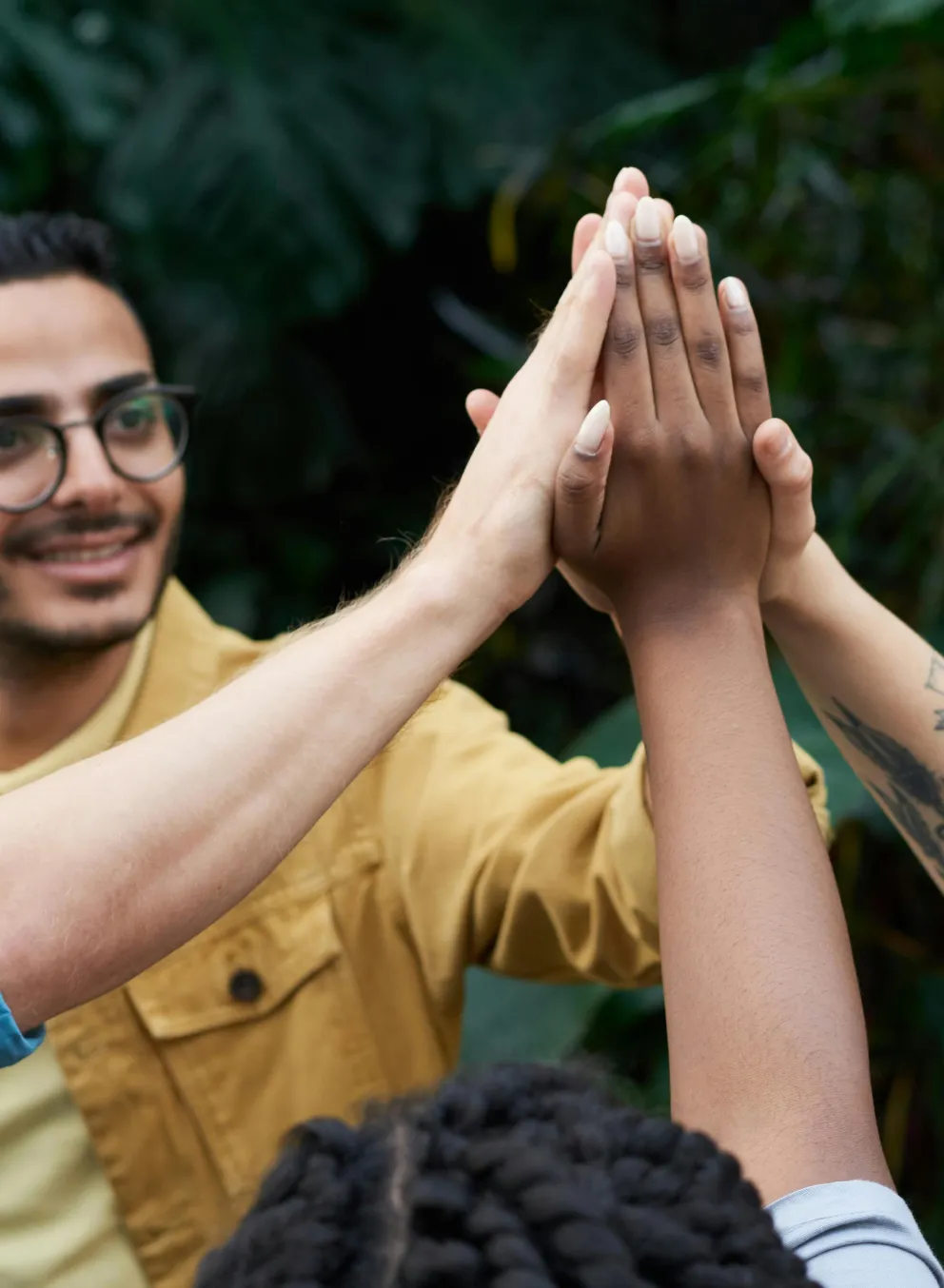 hands together