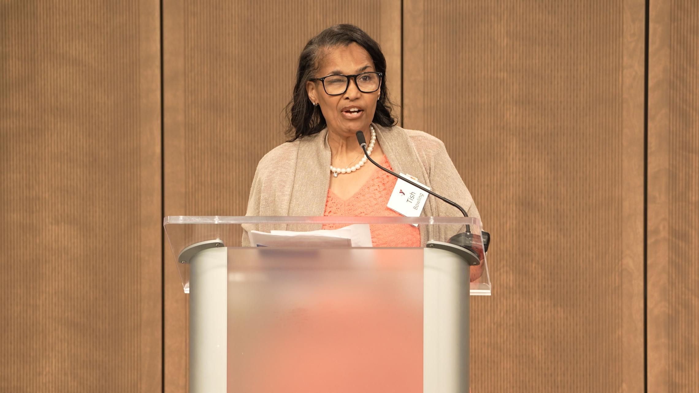 Natisha Bowling speaking at Founder's Day 2024