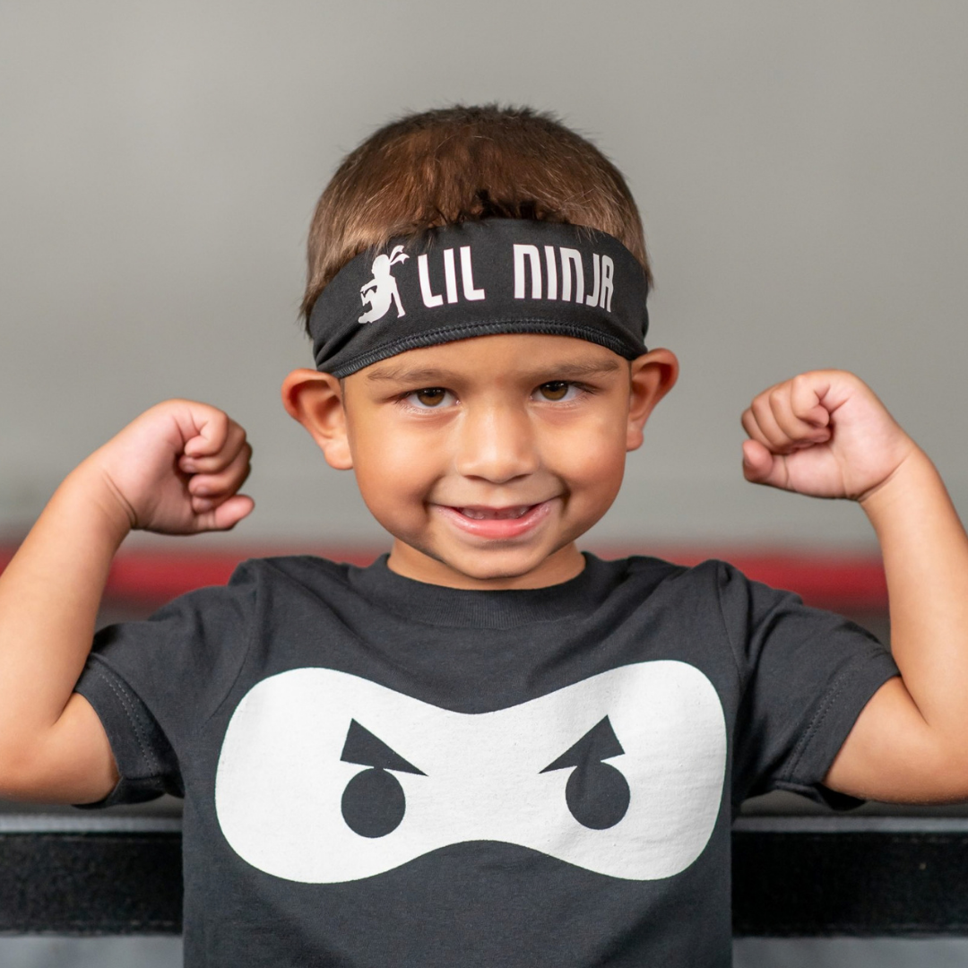 little kid in ninja mask