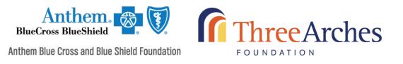 Anthem Blue Cross and Blue Shield Foundation logo and Three Arches Foundation Logo