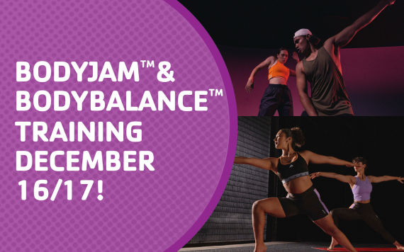 Train to teach BODYJAM and BODYBALANCE December 16-17