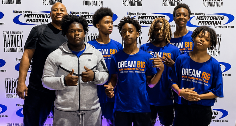 YMCA youth from the Steve HArvey Mentoring Program