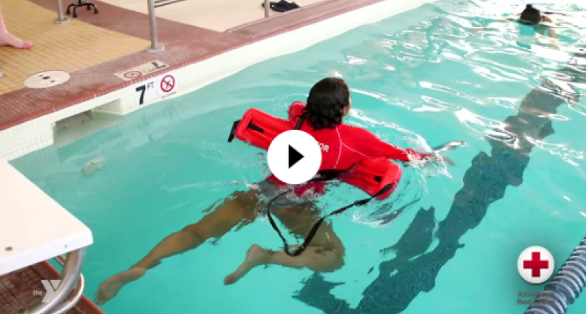 Lifeguard swimming