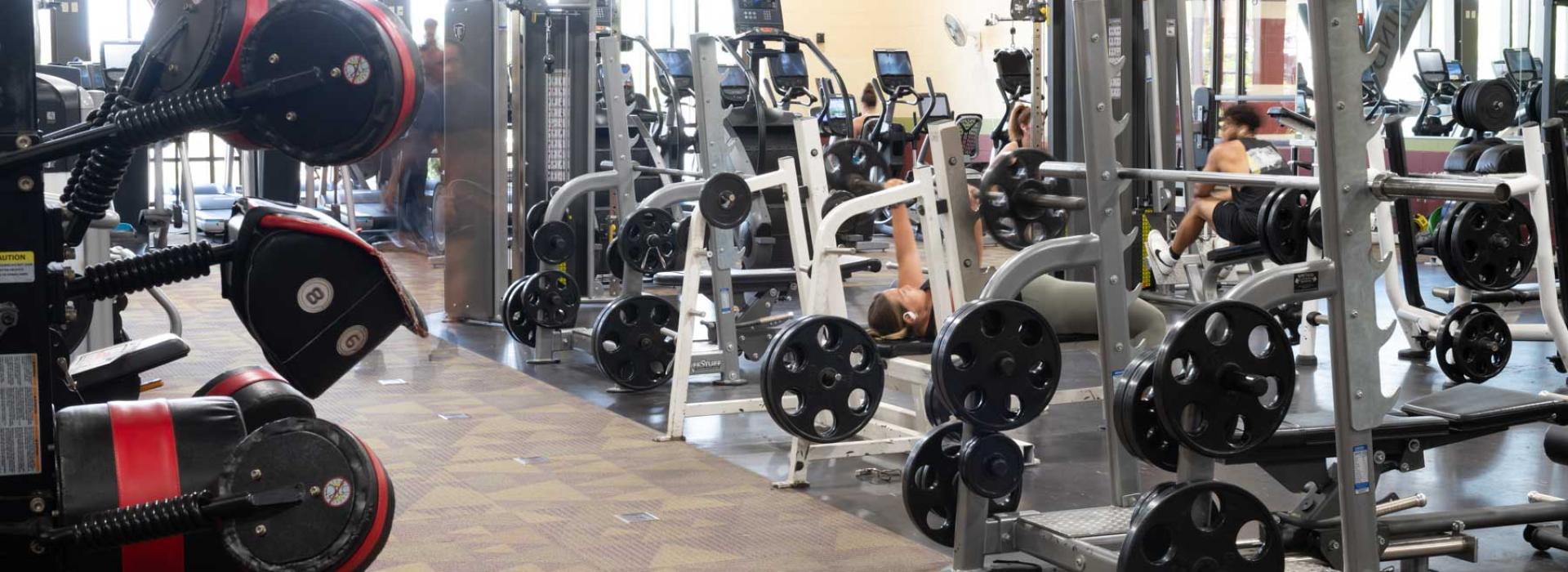 Various people in Wellness Center