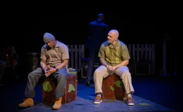 Two actors on stage